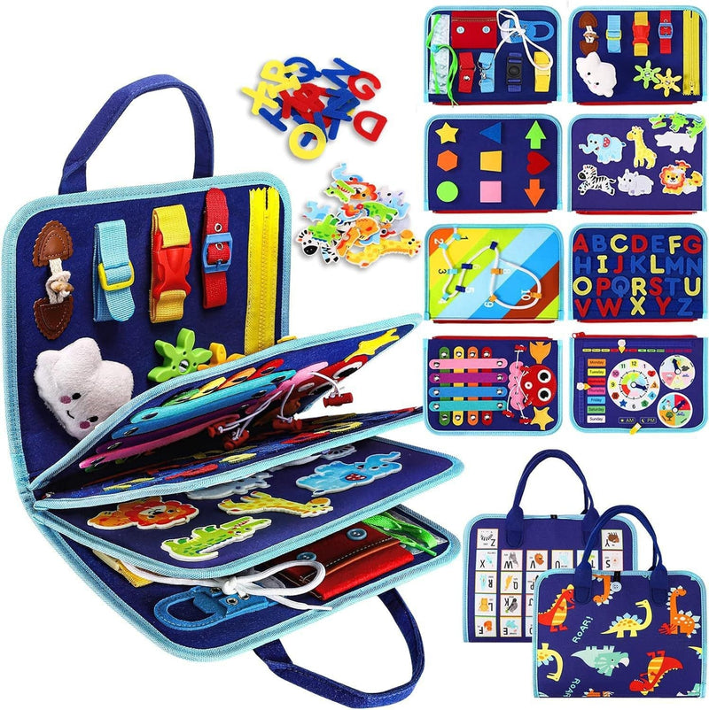 Busy Board Montessori - wzor Dinozaury, panele edukacyjne